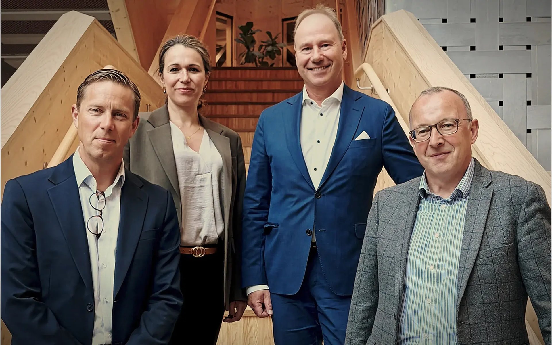 In the picture: Jonas Möller, Elodie Plan (Chief Business Development Officer and Deputy CEO), Magnus Forsbrand (Chairman of Board), and Peter Milligan. Deputy CEO Elodie Plan will help bridge the gap during the transition.